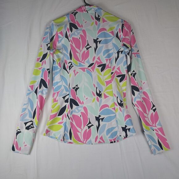 Tommy Bahama XS IslandZone Floral Golf 1/4 Zip Active Pullover - Picture 2 of 10
